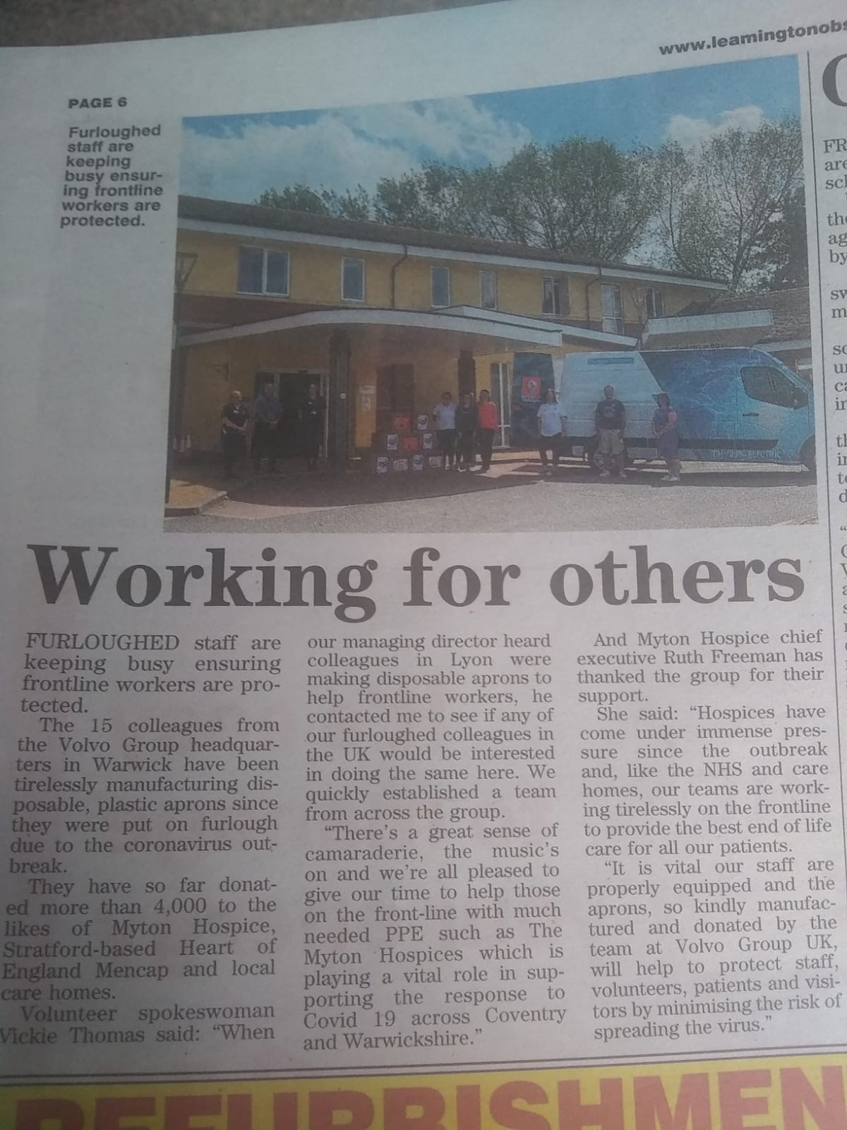 Observer Newspaper Volvo Group PPE Target